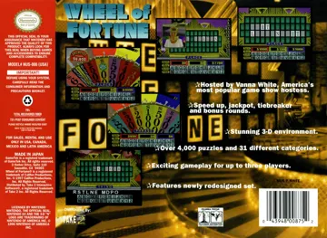 Wheel of Fortune (USA) box cover back